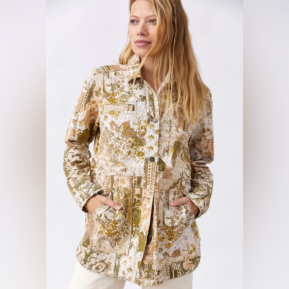 Anthropologie Pilcro‎ The Fielder bohemian Denim Shirt Jacket